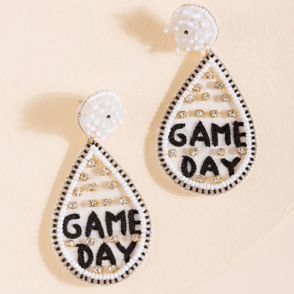 Game Day Beaded Teardrop Earrings